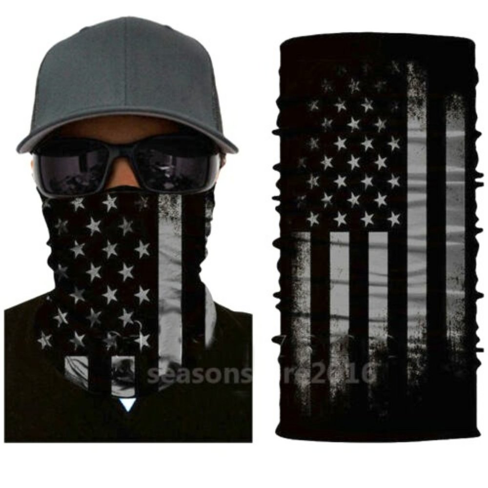 Distressed Black American Flag Face Mask, Neck Scarf - Washable, Reusable- NEW